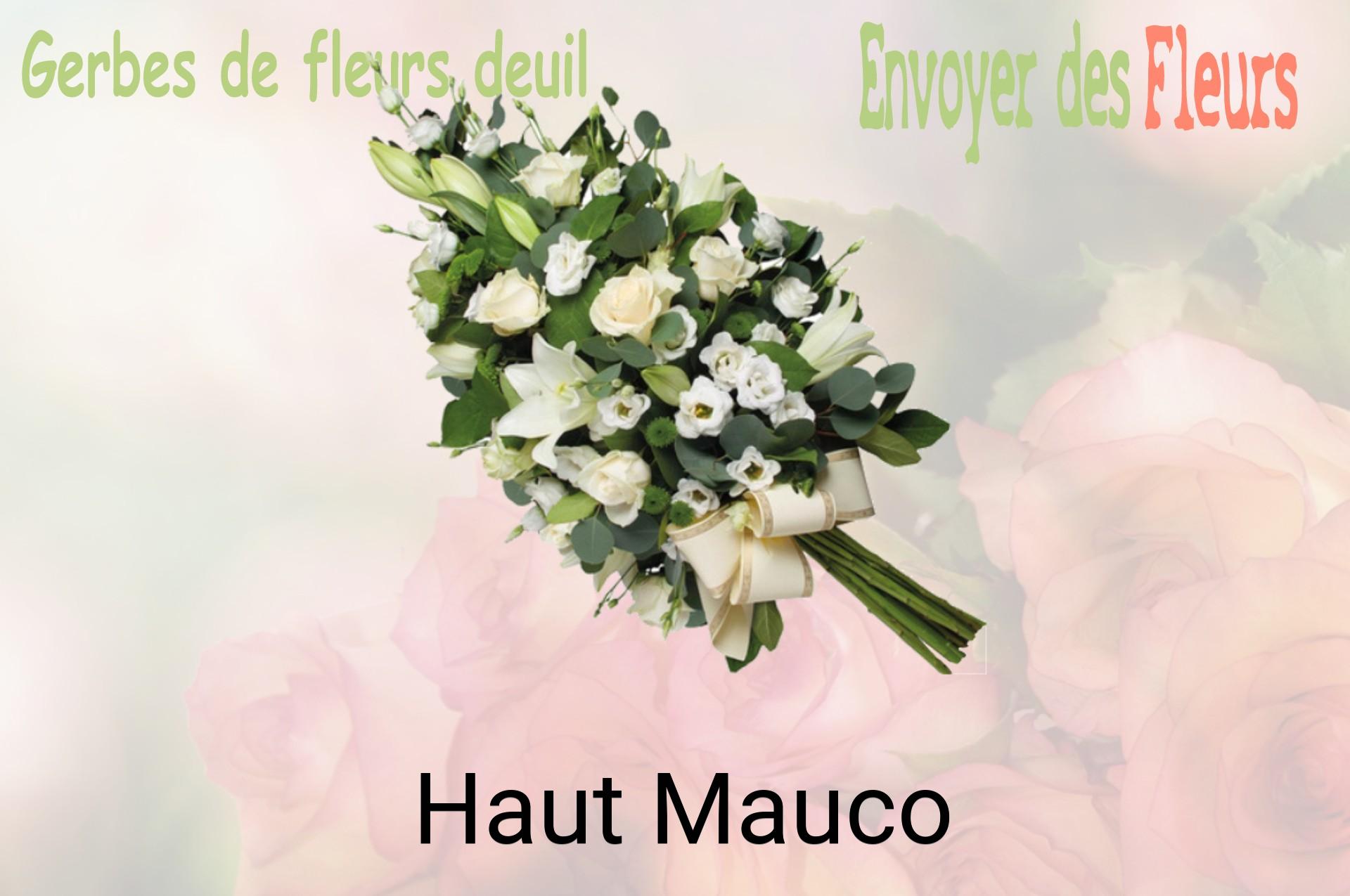 Gerbe de fleurs de deuil livrée à Haut-Mauco